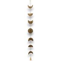 KDMD Indian Chimes - Brass Moon Phases Drop with Bell in Gold