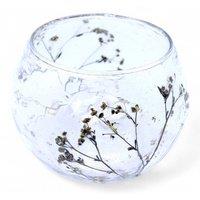 Serenityy Natural Floral Glass Bowl Candle Holder - Margarita - 8x10cm in Clear | Size: 8x10ft
