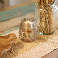 Serenityy Primavera Glass Vase Candle Holder with Dried Flowers - 12x11cm in Clear | Size: 12x11 cm