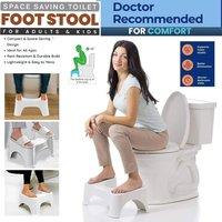 ATEK Bathroom Toilet Stool, Medically Approved Anti Slip Adult Toilet Potty Poop Squatting Step Stool for Constipation Piles Relief in White