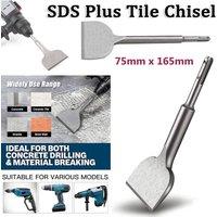 ATEK SDS-Plus Tile Chisel Set 165mm x 75mm Angled Bent Wide Removal Tool in Silver