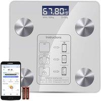 ATEK Digital Smart Body Weight Scale App & Bluetooth High Precision Body Fat Composition Data Analyzes Track BMI LCD Display Scales in White