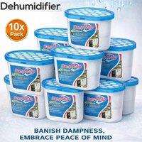 ATEK Dehumidifier Disposable Pack of 10 x 500ml Condensation Remover Damp Absorber Dehumidifiers Moisture Absorber Trap for Mould in Blue