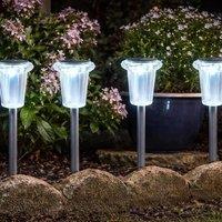Marco Paul 4pc Solar Garden Stake Light Set in Silver