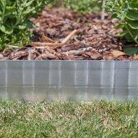 Marco Paul 3m x 15cm Metal Garden Edging in Silver | Size: 3m x 15 cm
