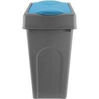 simpa 50L Grey Square Bin with Lift Top Cowl Lid in Blue