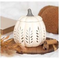 KDMD Cream Leaf Cut Out Pumpkin Oil Burner & Wax Warmer in White