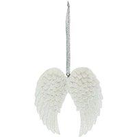 KDMD Double Glitter Angel Wing Hanging Decoration in White