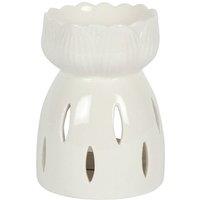 KDMD White Gloss Lotus Flower Oil Burner