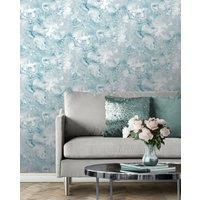 Muriva Elixir Marbled Geometric Wallpaper Roll in Teal