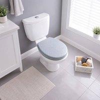 SPOT ON DEALZ 18" Embossed Sakandi Chevron Toilet Seat Grey
