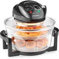 Emperial Halogen Oven Air Fryer 17L Timer, Accessories, Healthy Low Fat Oil Free in Black