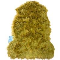 HomeSpace Direct Faux Fur Rug Mustard Yellow | Size: 60 cm x 90 cm
