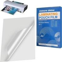 ATEK 100 Pack Laminating Pouches A4 Sheets 75 Micron Clear Glossy Finish Full Photos Protection Waterproof Bags Pouch Home Office