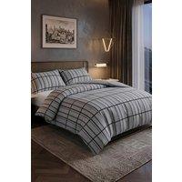 Pamposh Printed Duvet Cover Set King Size Reversible Quilt Covers in Grey | Size: Super King