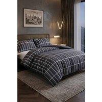 Pamposh Printed Duvet Cover Set King Size Reversible Quilt Covers in Charcoal | Size: Double