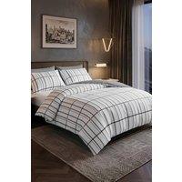 Pamposh Printed Duvet Cover Set King Size Reversible Quilt Covers in White | Size: Single