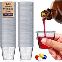volila Plastic Disposable Cups 30ml for Medication & Measuring in Clear | Size: 100 Pieces