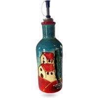 Verano Spanish Ceramics Tuscany Ceramic Tall Round Oil Pourer/Drizzler (H) 18cm to Neck