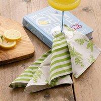 Selbrae House Dragonfly 4 Linen Cocktail Napkins in Beige