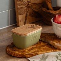 Selbrae House Flora Sage Green Butter Dish in Light Green