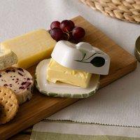 Selbrae House Flora Mini Ceramic Butter Dish in White