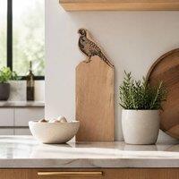 Selbrae House Pheasant Framed Beech Serving Board - Medium in Natural