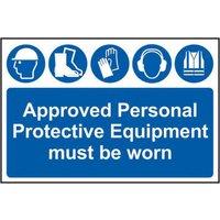 Scan Approved Ppe Must Be Worn - Pvc Sign 600 X 400mm