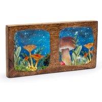 KDMD Teal Mushroom Double Trinket Tray 20x10cm - Stylish Organizer | Size: 20x10 cm