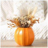 KDMD Orange Pumpkin Ceramic Vase - Autumn & Halloween Decor