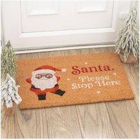 KDMD Festive Santa Claus Doormat - Warm Welcome for Christmas Entryway in Brown | Size: Medium