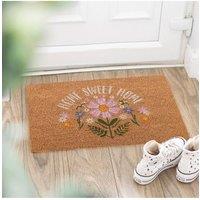 KDMD Natural Daisy "Home Sweet Home" Doormat - Brighten Your Doorstep in Brown | Size: Medium