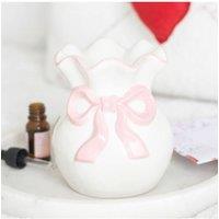 KDMD Pink Bow Oil Burner - Elegant Coquette Scent Diffuser for Aromatherapy in White