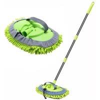 Nordara Green Telescopic Microfiber Car Wash Brush Kit with 1 Pole & 2 Pads