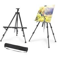Nordara Extendable Artist Studio Painting Easel Tripod in Black | Size: 0.6m2