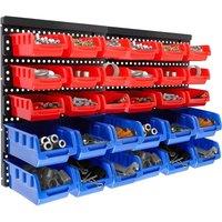 Nordara 30pcs Wall Mounted Plastic Bins For Garage Storage Tools in Red