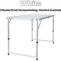 Nordara 45-Portable Adjustable Picnic BBQ Party Desk in White