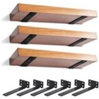 Nordara 6 Pack Floating Shelf Brackets in Black | Size: 100 cm