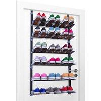 Nordara 6 Tier Foldable Non-Slip Metal Hanging Shoe Organiser in Black | Size: 100 cm x 100 cm