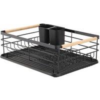Nordara Black Dish Drainer Rack Kitchen Sink Plates Draining Board Cup Holder | Size: 100 cm x 100 cm