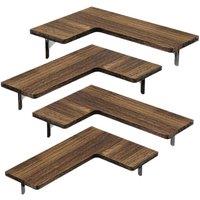 Nordara Brown 4Pcs Home Corner Floating Shelves Wall Mounted Wooden Display | Size: 120 cm x 90 cm