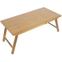 Nordara Folding Coffee Table Low Table Furniture Bamboo in Brown | Size: 50 cm x 50 cm