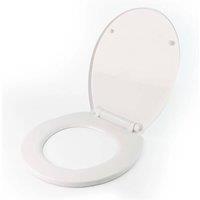 KORVIXA White Soft Close Toilet Seat Standard O Shape | Size: 70 cm x 50 cm