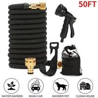 KORVIXA 50ft Expandable Garden Hose Pipe Flexible in Black | Size: 100g