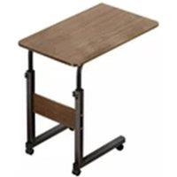 Nordara Brown-Height Adjustable Mobile Over Bed Table in Brown | Size: 100 cm