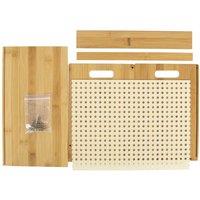 Nordara L35xW18xH27cm Bamboo Coffee Tea Cup Holder Jar Rack Stackable Storage in Beige | Size: 0.6m2