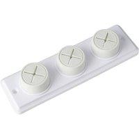 KORVIXA Push In Soft Rubber White 3 Hole Towel Cloth Holder Bathroom