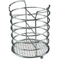 KORVIXA Chrome Cutlery Holder Metal Utensil Caddy in Silver | Size: 200g
