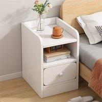Nordara Bedroom Compact Bedside Cabinet Nightstand Side Table Drawers in White