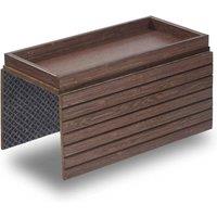 Nordara Bamboo Sofa Arm Tray Foldable Couch Table for Remote Drinks Snacks in Dark Brown | Size: 100 cm x 100 cm